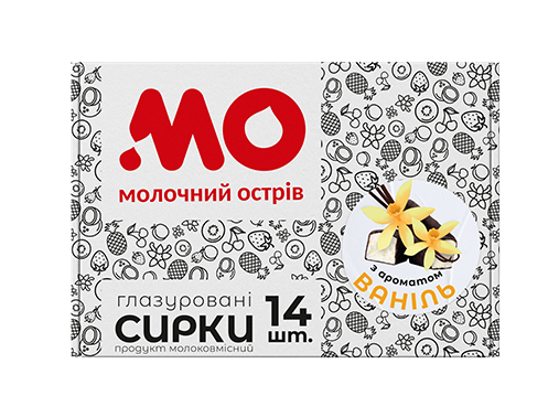 Сирок молоковмісний глазурований з цукром та ароматом ванілі 500 гр