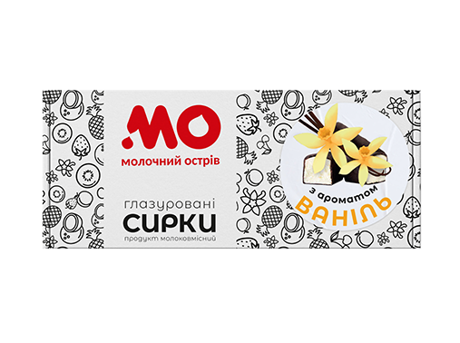 Сирок молоковмісний глазурований з цукром та ароматом ванілі 215 гр