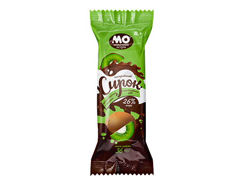 Сирок молоковмісний глазурований з цукром та наповнювачем "Ківі" 36 гр