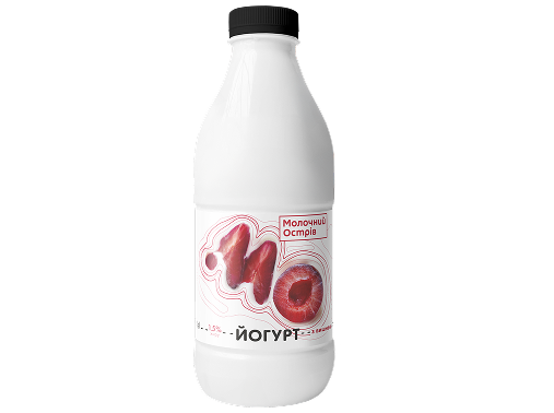 Йогурт вишневий з цукром 1,5% (пляшка)