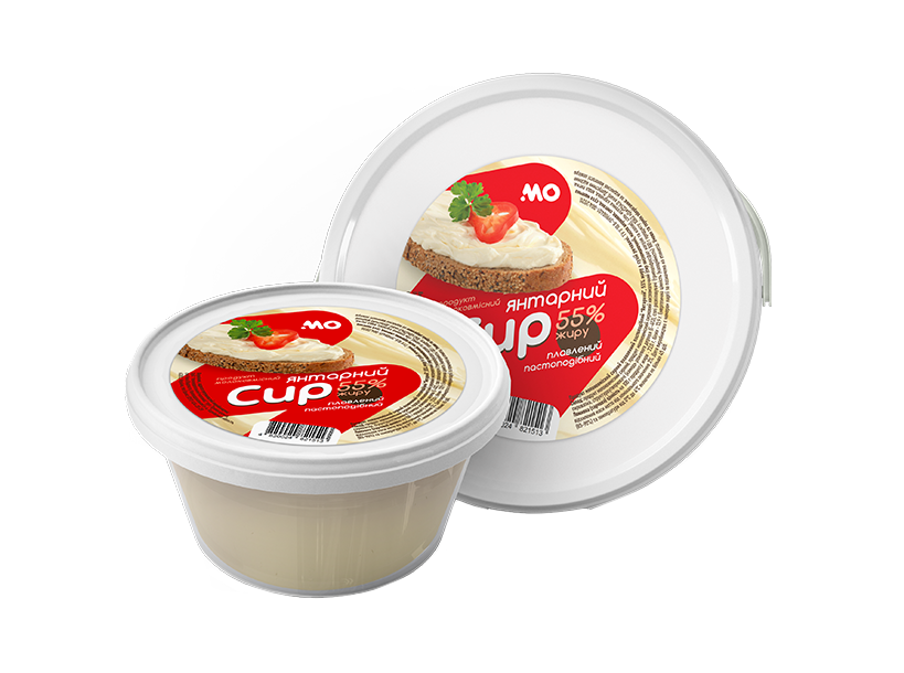 Продукт молоковмісний сирний плавлений пастоподібний «Янтарний», 55%