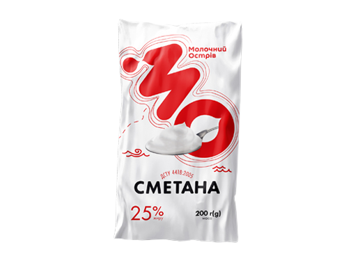Сметана 25% жирності (пачка) ДСТУ