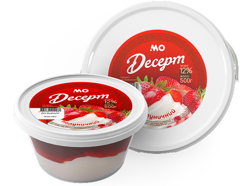 Десерт молоковмісний сметанний "Полуниця" 12%