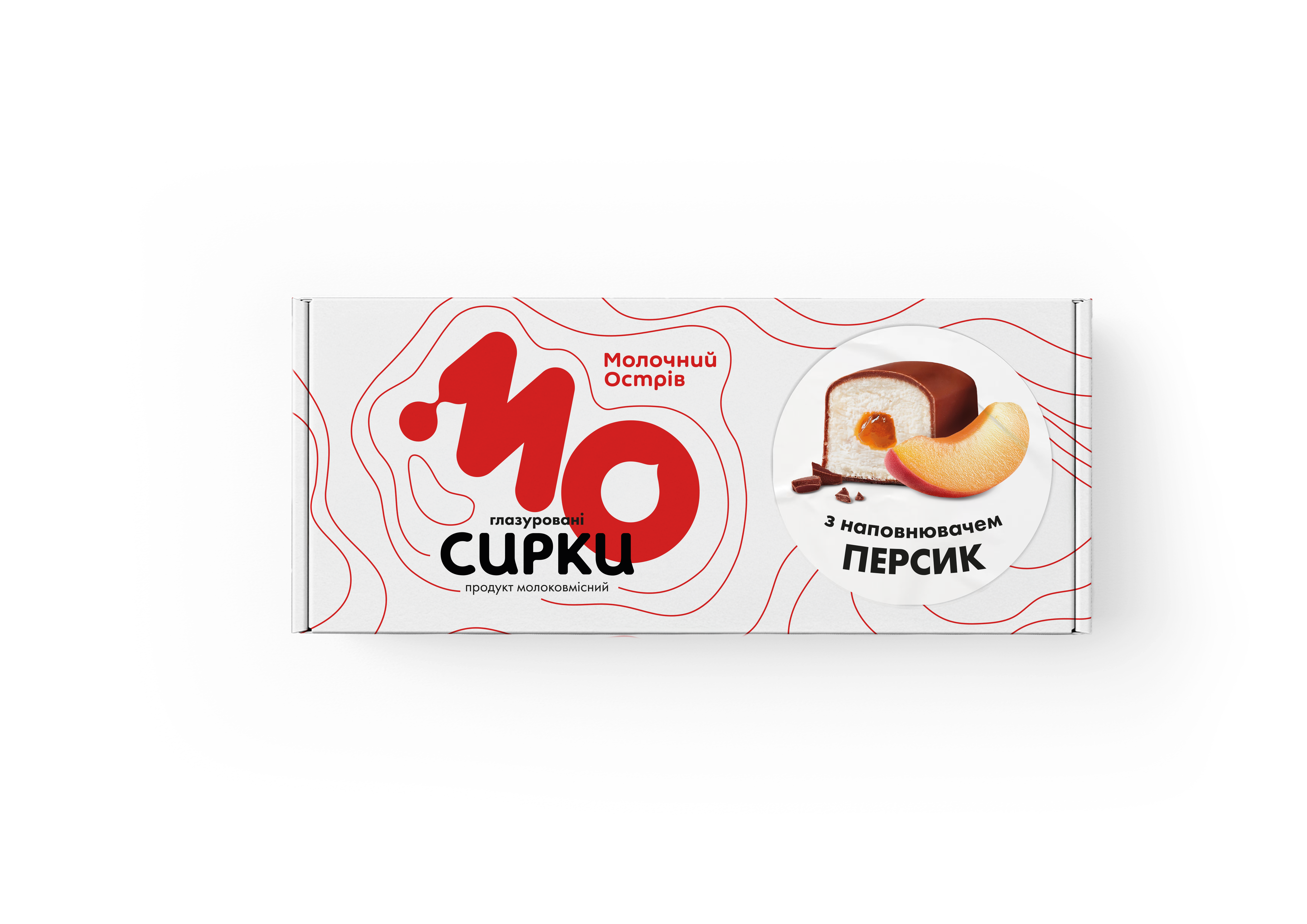 Сирок молоковмісний глазурований з цукром та наповнювачем "Персик" 215 гр